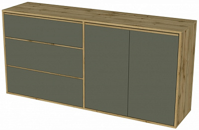 Комод SOKME 2Д/3Ш Нітро Софт дуб вотан/сірий