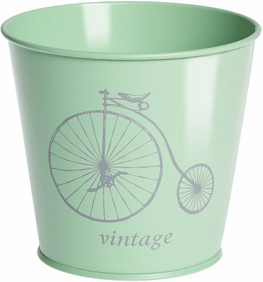 Кашпо декоративне Сірий велосипед на зеленом (глянець) 2 л METID