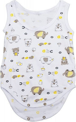 Боди Domtex Слонята р.92 белый с принтом 155733 