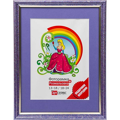 Фоторамка ЕА-00199 синя з розмальовкою 18x24 см