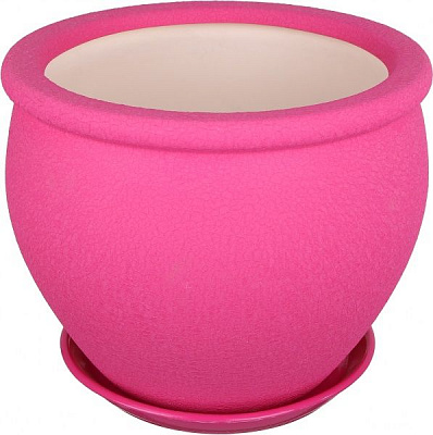 Горщик Оріана-Запоріжкераміка В`єтнам №2 шовк круглий 10,5л малиновий (011-2-128)