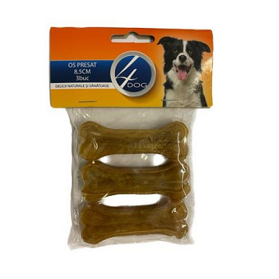 Лакомство 4Dog для собак прессованная кость 8.5 см 3 шт