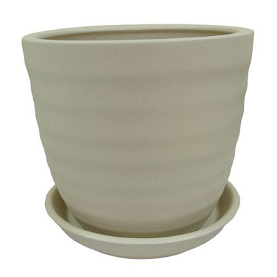 Горшок керамический Ориана-Запорожкерамика Обруч №1 крошка круглый 8,5л бежевый 
