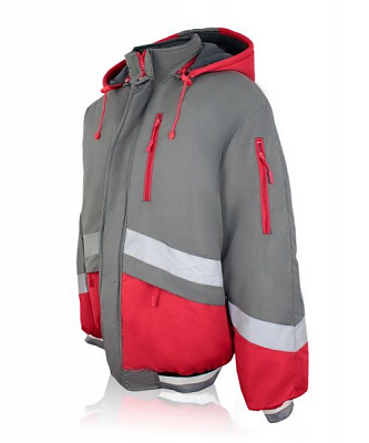 Куртка робоча Торнадо “Грей-2” утеплена р. 60-62 зріст 5-6 червоний із сірим