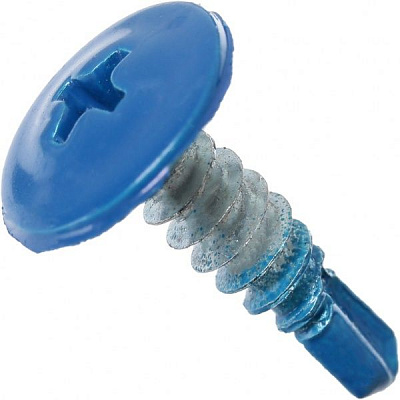 Саморез с прессшайбой со сверлом 4.2x16 мм 250 шт синий RAL 5005 EXPERT FIX