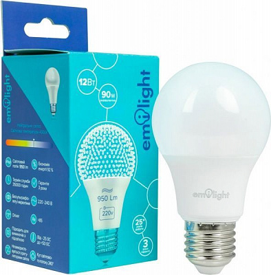 Лампа светодиодная Emilight 12 Вт A60 матовая E27 220 В 4000 К 