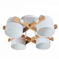 Світильник стельовий Светкомплект LOFT CRL 4x40 Вт E27 білий/дерево 