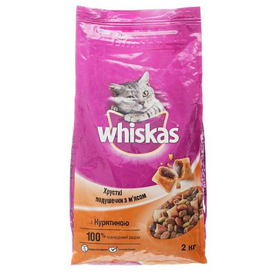 Корм Whiskas з куркою 2 кг