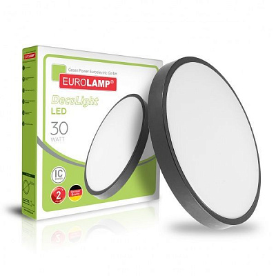 Светильник светодиодный Eurolamp Deco 30 Вт черный 4000 К LED-ER-30W-N14 