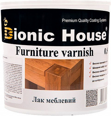 Лак мебельный Bionic House глянец бесцветный 2,5 л