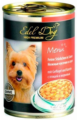 Консерва для собак птица и морковь Edel Dog k 400 г 1000334