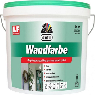 Краска акриловая водоэмульсионная Dufa Wandfarbe D1a мат белый 3,5кг
