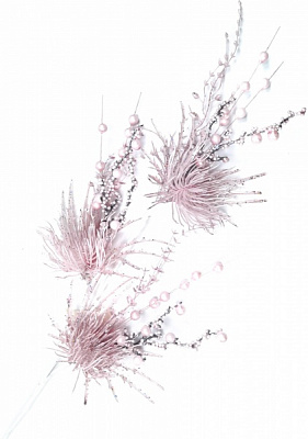 Декорация новогодняя Dalian Everglory ветка с цветками и ягодами 26 см EYK20-1200-1/ 3 