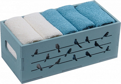 Набор полотенец кухонных Birds (5 шт./уп.) 30x30 см голубой Білтекс 