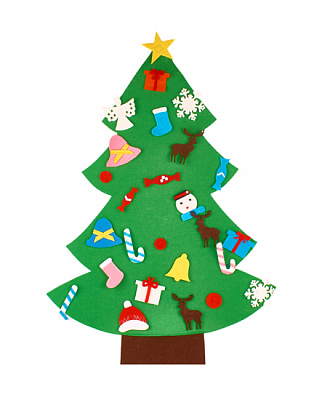 Штучна ялинкана стіну з повсті 100х66 см зелений