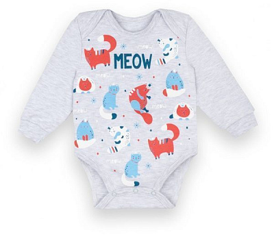 Боді для дівчаток Габбі Райдужний настрій р.68 сірий меланж BD-20-22-2