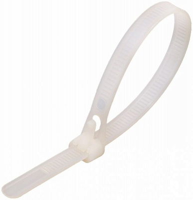 Стяжки с фиксатором многоразовые EMT 200х7,5 мм 20 шт. белый 