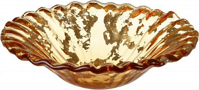 Фруктовница янтарная стеклянная Disco Costole 32 см Antonio Tammaro