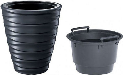 Горшок для цветов Prosperplast FREZE 300 мм круглый антрацит 