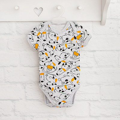 Боді для хлопчика Blanka Песики р.86 сірий 110460