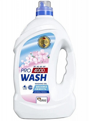 Гель для прання для машинного та ручного прання Pro Wash Весняна свіжість 4 кг