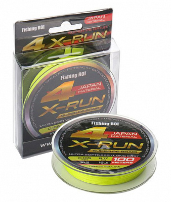 Шнур Fishing ROI плетений X-Run 4PE (101) lemon yellow 100 м 0,185 мм 8,17 кг