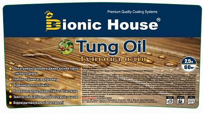 Масло тунговое Bionic House натуральное Tung Oil 0,25 л