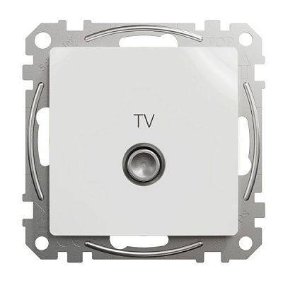 Розетка TV кінцева Schneider Electric Sedna Design без шторок без кришки білий SDD111471