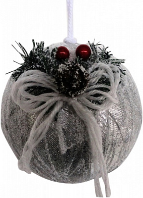 Шар новогодний с рябиной 12 см SDA1095120S серебро