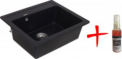 Мойка Water House Galaxy GMP 01.60 black + средство по уходу за мойкой 30 мл 