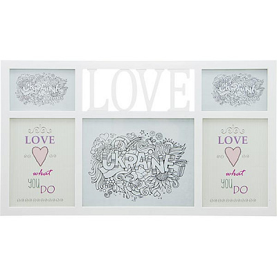 Фоторамка Коллаж Любовь 5 шт белая