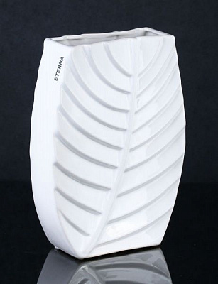 Ваза керамическая белая Флора Лист магнолии 2901-28,5 Eterna
