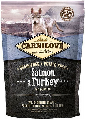 Корм Carnilove сухий для цуценят всіх порід Salmon&Turkey Puppy 1,5 кг (лосось та індичка)