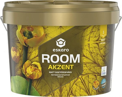 Краска акриловая Eskaro Akzent Room TR шелковистый мат бесцветная 2.7л