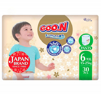 Підгузки-трусики Goo.N Premium Soft для дітей XXL 15-25 кг 30 шт.