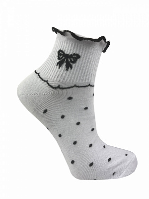 Носки женские Premier Socks Средние с бантиком и рюшем р.23-25 белый