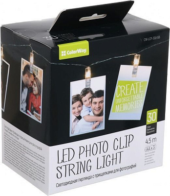 Гирлянда ColorWay для фото CW-LCP-30L45B встроенный светодиод (LED) 30 ламп 4,5 м