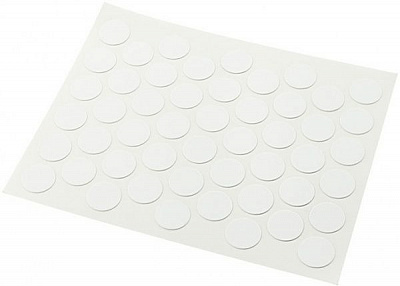 Заглушка самоклейка на конфірмат d14 мм 50 шт. білий глянець DC