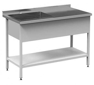 Стіл-мийка СМВ-2-1С КИЙ-В Про 1100x600х850 мм нержавіюча сталь