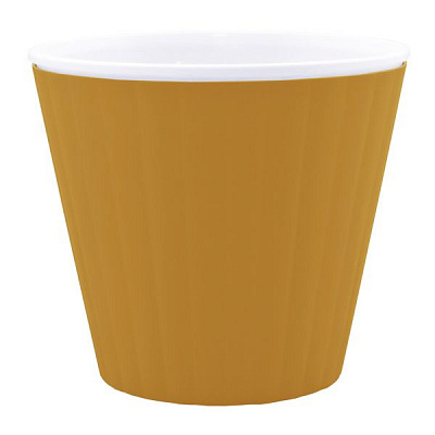 Горщик пластиковий Алеана Ібіс круглий 1л бронзовий із білим (114032)