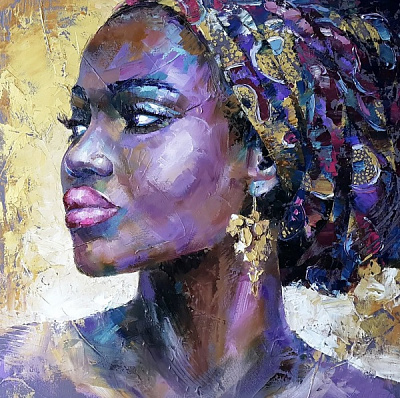 Репродукция Портрет афроамериканки 50x50 см Арт Фемелі 