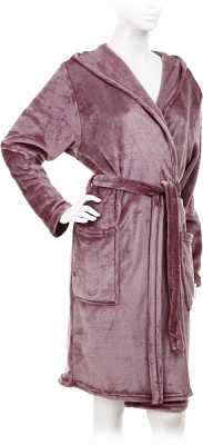 Халат з мікрофібри La Nuit капюшон з вушками р. XL слива