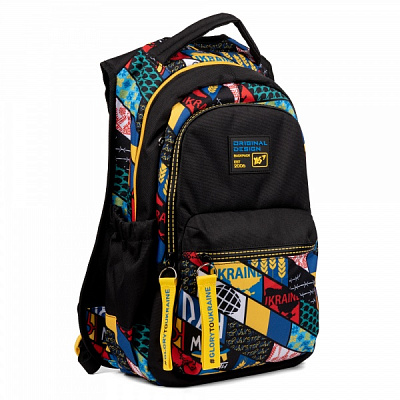 Рюкзак шкільний YES Fashion T-133 Welcome to Ukraine чорний