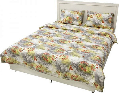 Комплект постільної білизни Rigel, двоспальний, Євро, Квіти Беж різнокольоровий Arya