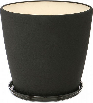Горшок керамический Ориана-Запорожкерамика Грация №0 шелк круглый 30л черный (056-0-030) 