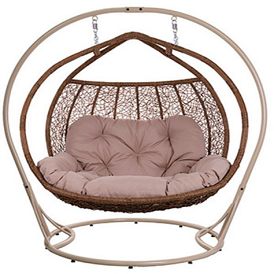 Кресло-кокон Indigo Фортуна 2-местный с подушкой бежевый