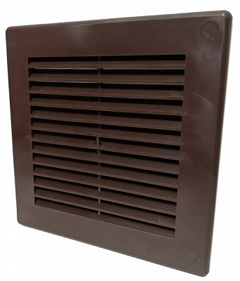 Решетка для вентиляции К-15К 150x150 мм пластик коричневый 