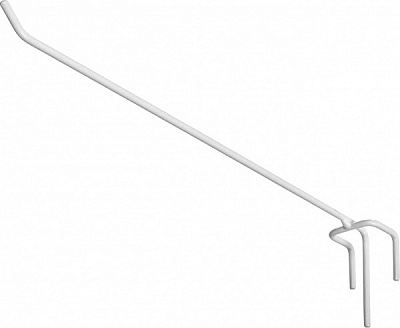 Крючок на сетку одинарный 300 мм 10шт. белый