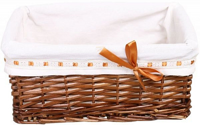 Корзина плетеная с текстилем Tony Bridge Basket 36x24x15 см HQ13-10AB-4 