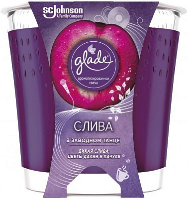 Ароматическая свеча Glade Слива в заводном танце 129 г